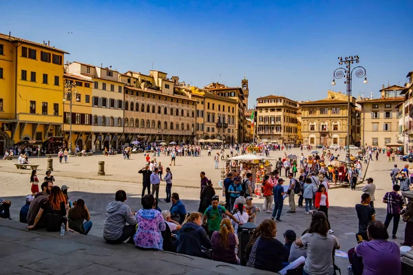 Θέα Στην Piazza Santa Croce Στη Φλωρεντία Απριλίου 2018 Φλωρεντία — Φωτογραφία Αρχείου