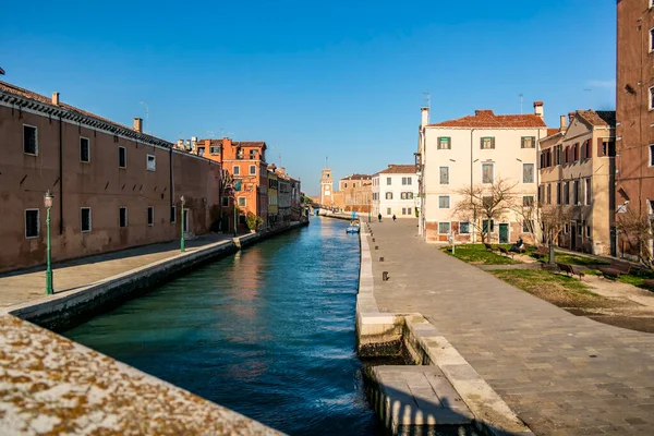 Pohled Kanál Směrem Benátskému Arzenálu Veneto Itálie — Stock fotografie