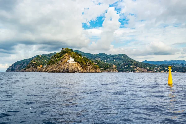Veduta Sul Faro Portofino Dal Mare Liguria Italia — Foto Stock