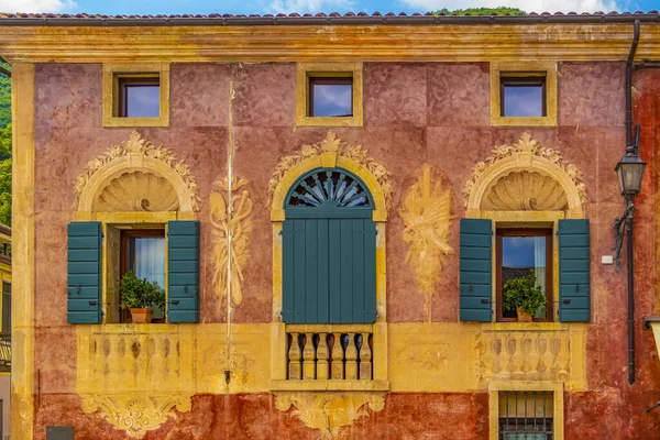 View Ancient Palace Village Follina Veneto Italy — Stock Photo, Image