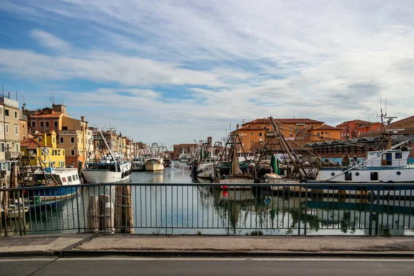 Venedik Teki Chioggia Limanına Bakın Ağustos 2018 Chioggia Veneto Talya — Stok fotoğraf