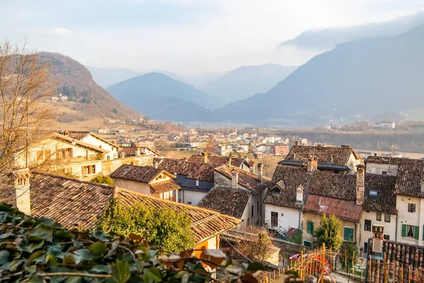 Belluno Talya Daki Feltre Köyünün Çatılarına Bakın — Stok fotoğraf