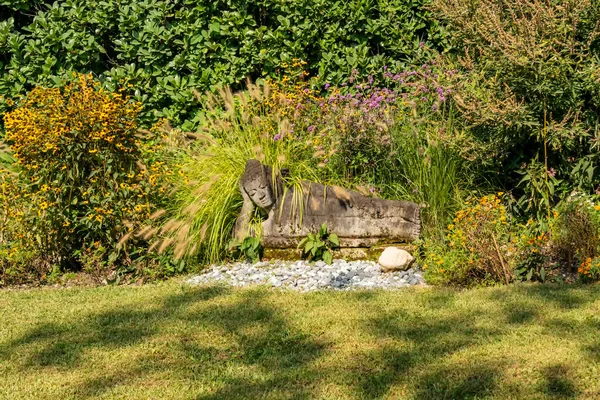 Hermoso Jardín Con Césped Verde Parque — Foto de Stock