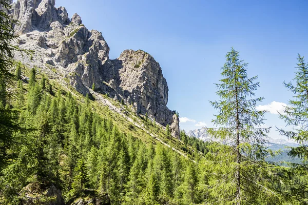 Utsikt Över Bergen Nära Sjön Misurina Belluno Italien — Stockfoto