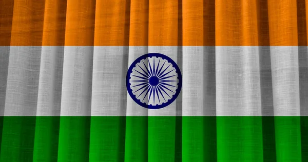 Волнистая Ткань Флагом Индии — стоковое фото