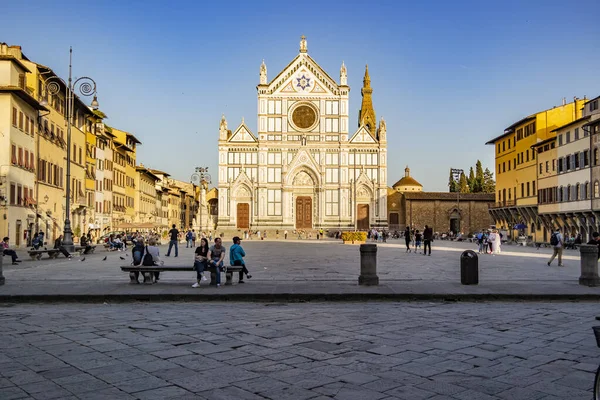 Kilátás Santa Croce Bazilikára Firenzében 2018 Április Firenze Toszkána Olaszország — Stock Fotó