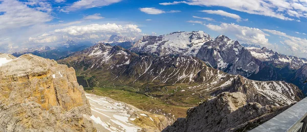 Vue Sur Montagne Depuis Refuge Maria Situé Sur Col Pordoi — Photo