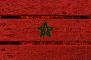 Tahta tahtada Fas bayrağı