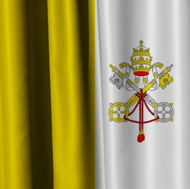 Vatikan 'ın dekoratif renkli bayrağıyla arka plan 