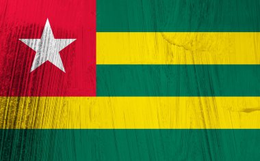 Metal çizik üzerinde Togo bayrağı