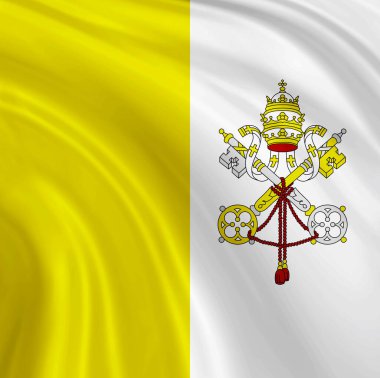 Vatikan 'ın dekoratif renkli bayrağıyla arka plan 