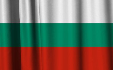 Bulgaristan 'ın dekoratif renkli bayrağının tekstil arka planı 