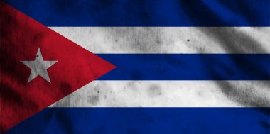 Küba bayrağı eski kumaşta