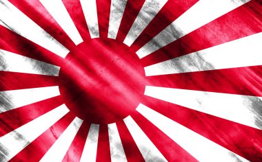 Eski kumaş üzerinde Japon bayrağı