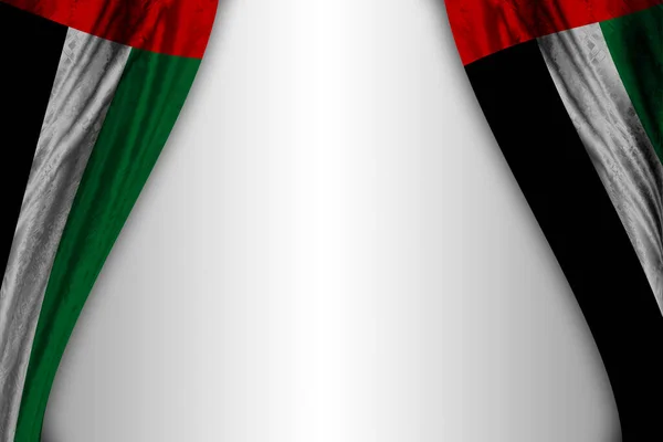 Závěs Vlajek Spojených Arabských Emirátů Bílém Pozadí — Stock fotografie