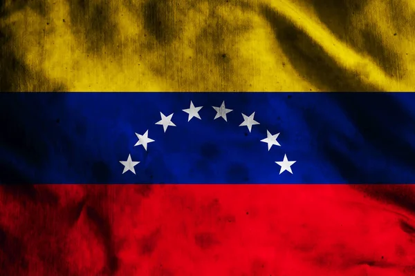 Venezuelas Flagga Gammalt Tyg — Stockfoto