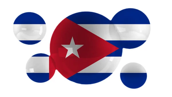 Bandera Cuba Burbujas Ilustración —  Fotos de Stock