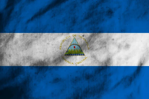 Флаг Никарагуа Старой Ткани — стоковое фото