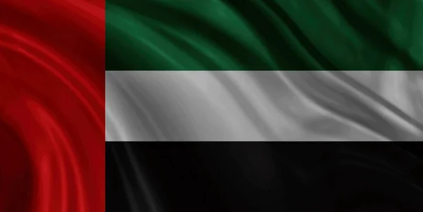 Birleşik Arap Emirlikleri Nin Dekoratif Renkli Bayrağının Arka Planı — Stok fotoğraf
