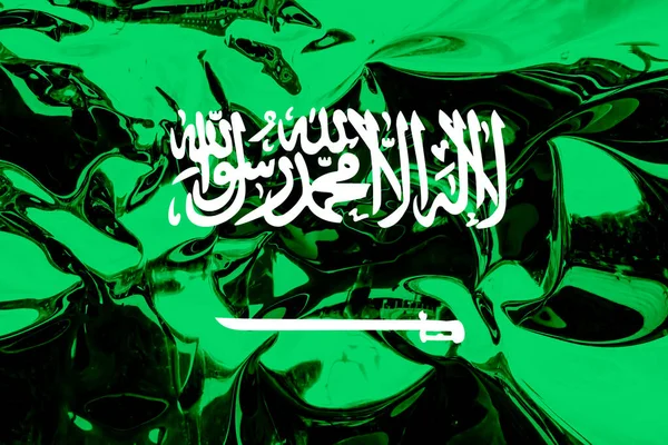 Háttér Dekoratív Színes Zászló Szaúd Arábia — Stock Fotó