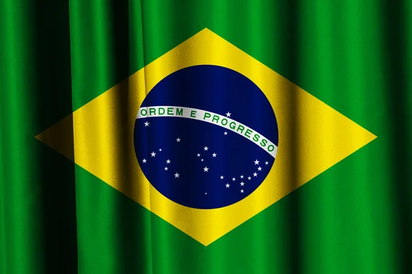 Fundo Têxtil Bandeira Colorida Decorativa Brasil — Fotografia de Stock