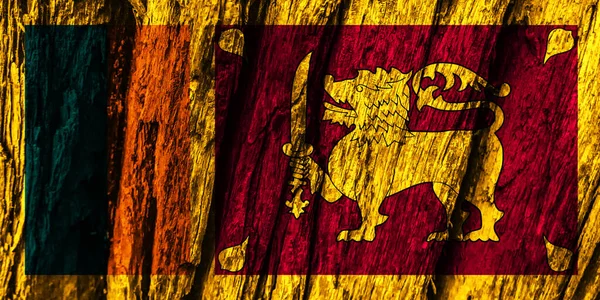 Drewniane Tło Dekoracyjnej Kolorowej Flagi Sri Lanki — Zdjęcie stockowe