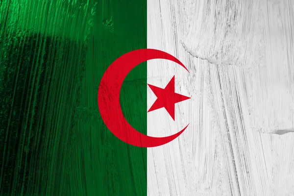 Drapeau Algérie Avec Effet Métal Rayé — Photo