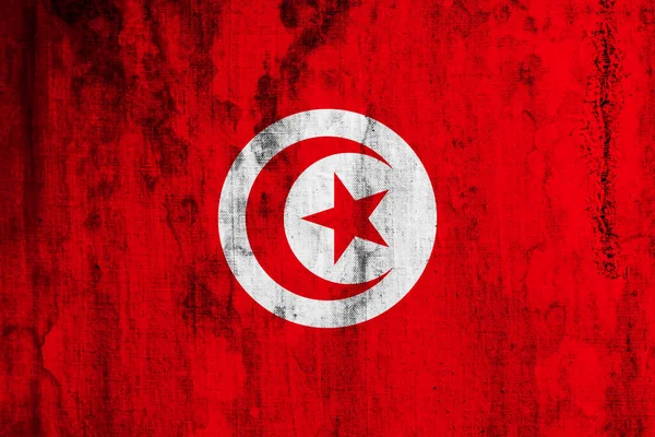 Σημαία Τυνησίας Παλιό Ύφασμα — Φωτογραφία Αρχείου