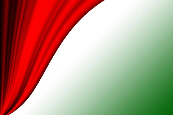 白い背景にカーテン付きの赤いカーテン — ストック写真