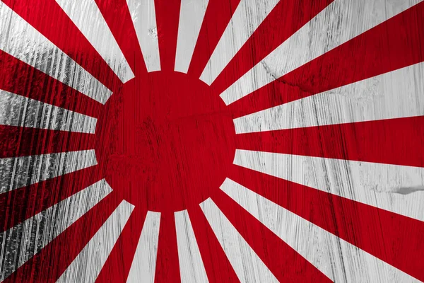 Japanese Naval Flag Scratched Metal Effect — 스톡 사진