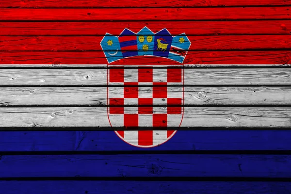 Прапор Хорватії Дерев Яних Дошках — стокове фото