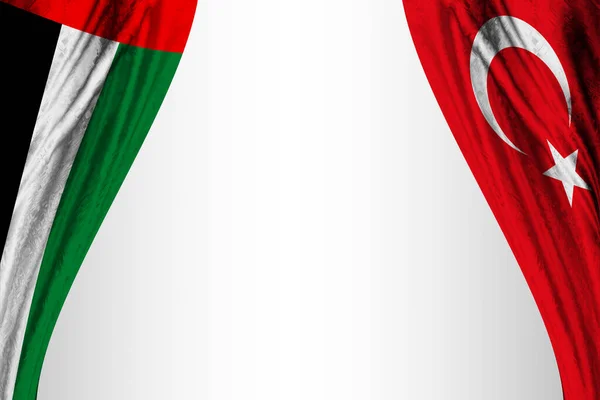Zászlók Egyesült Arab Emírségek Törökország Színházi Hatású Illusztráció — Stock Fotó