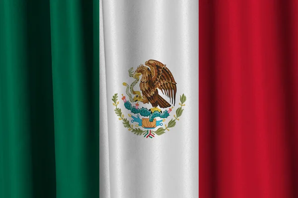 Bandera México Una Tela —  Fotos de Stock