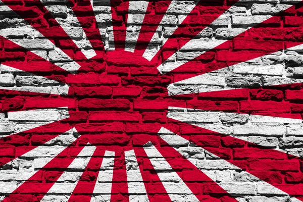 Bandiera Navale Del Giappone Sul Muro Mattoni — Foto Stock