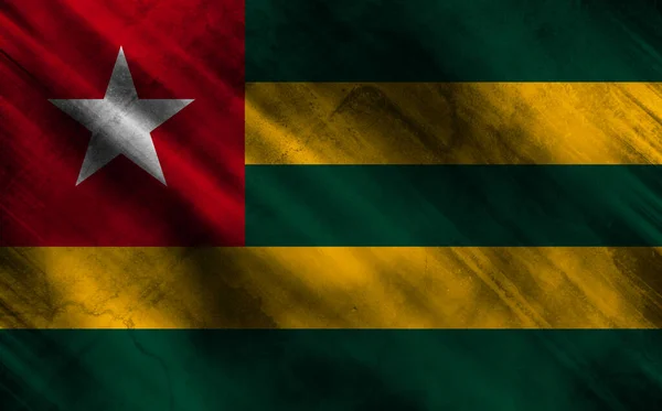 Togo Zászlója Régi Szöveten — Stock Fotó