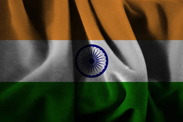 Golvende Stof Met Vlag Van India — Stockfoto