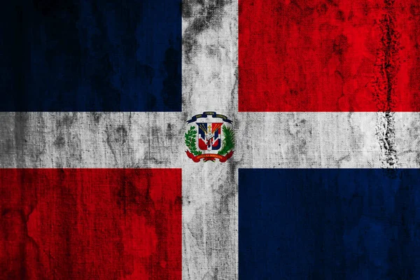 Bandeira República Dominicana Tecido Velho — Fotografia de Stock