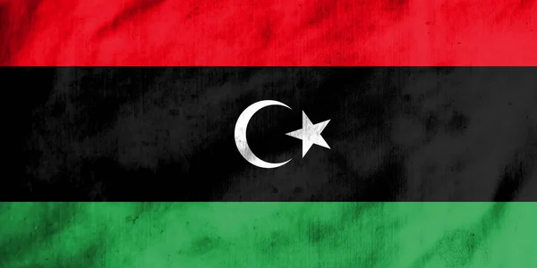 Vlag Van Libië Oude Stof — Stockfoto