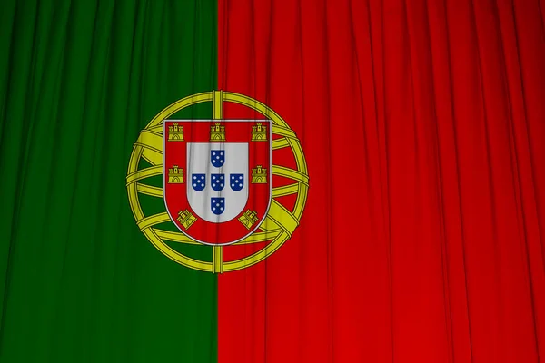 Bandeira Ondulada Portugal Numa Tenda — Fotografia de Stock