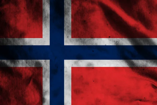 Flaga Norwegii Starej Tkaninie — Zdjęcie stockowe