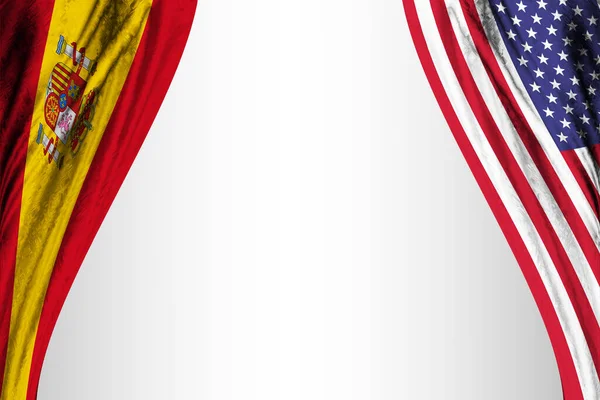 Flaggor Spanien Och Usa Med Teatereffekt Illustration — Stockfoto