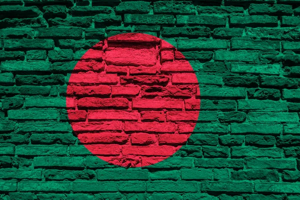 Bandeira Bangladesh Parede Tijolos — Fotografia de Stock