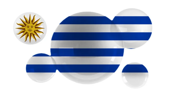 Uruguay Flag Bubbles White Background Illustration — Stock Photo, Image