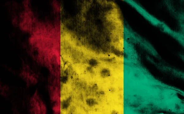 Flagge Von Guinea Auf Altem Stoff — Stockfoto