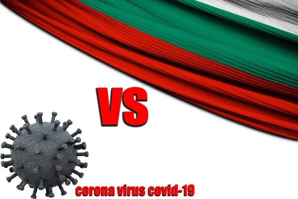 Illustration Drapeau Bulgarie Contre Coronavirus Covid — Photo