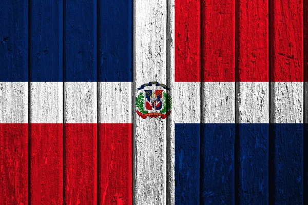 Bandiera Della Repubblica Dominicana Assi Legno — Foto Stock