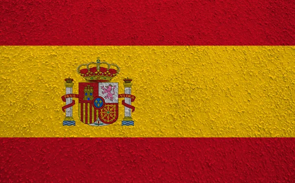 Vägg Bakgrund Dekorativa Färgglada Flagga Spanien — Stockfoto