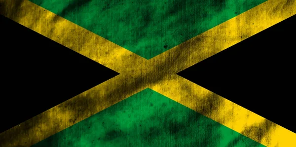 Bandera Jamaica Sobre Tela Vieja — Foto de Stock