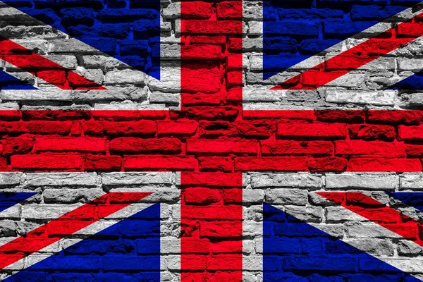 Tuğla Duvarda Birleşik Krallık Bayrağı — Stok fotoğraf