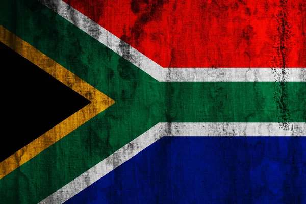 Bandera Sudáfrica Sobre Tela Vieja — Foto de Stock